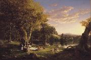 Thomas Cole The Pic-Nic (mk13) USA oil painting artist